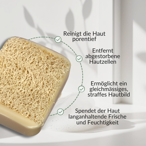 Olivenseife mit Luffa